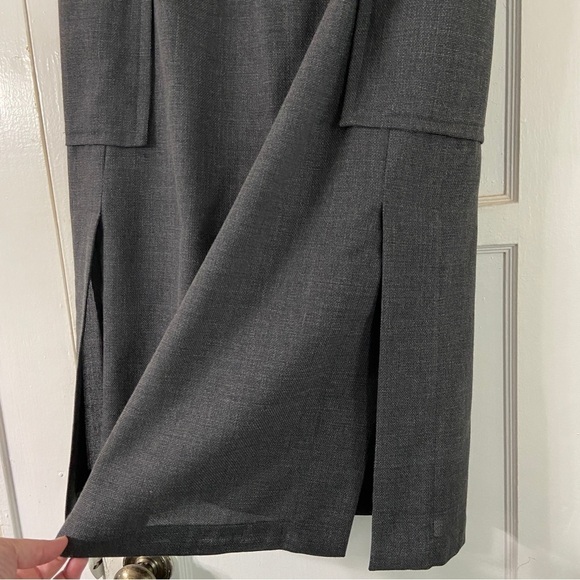 Shirin Guild Straight Dark Gray Maxi Wool Skirt - Picture 12 of 14